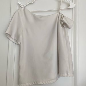 White asymmetric blouse